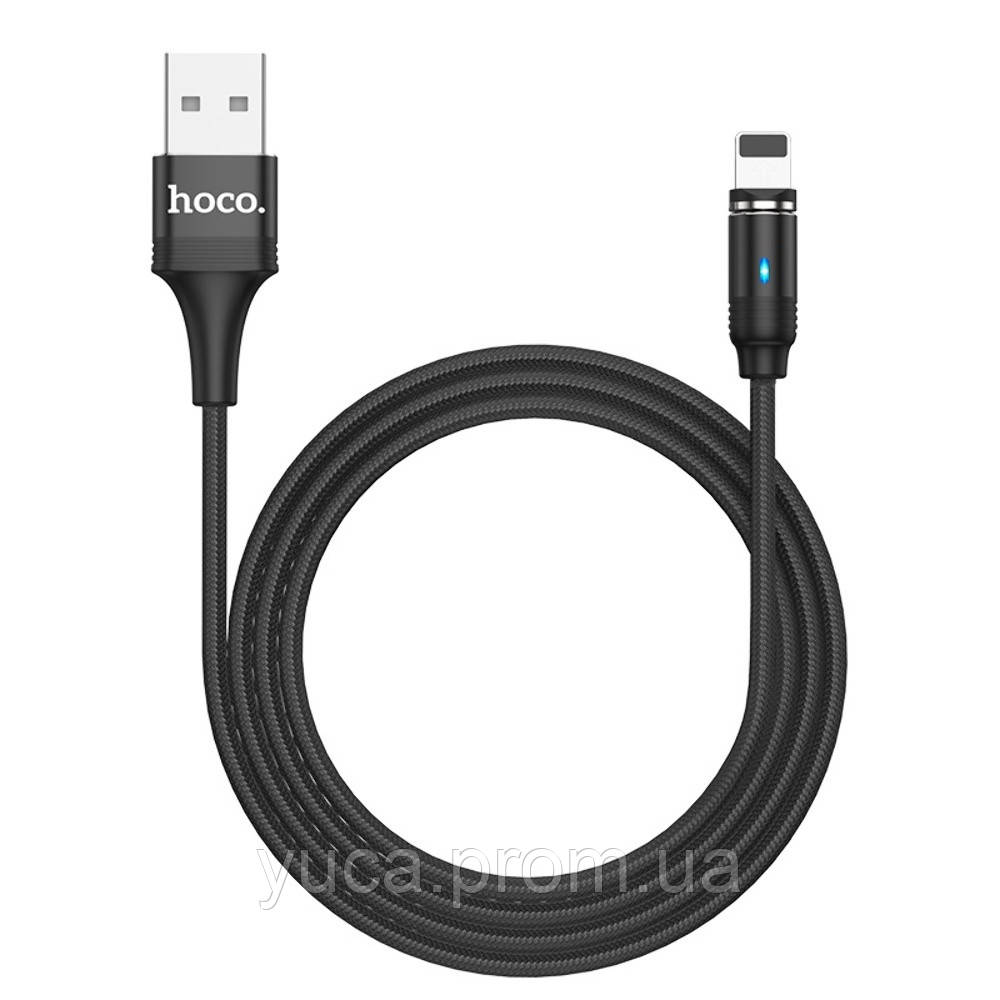 USB кабель Hoco U76 1,2m 2A Lightning чёрный, Черный