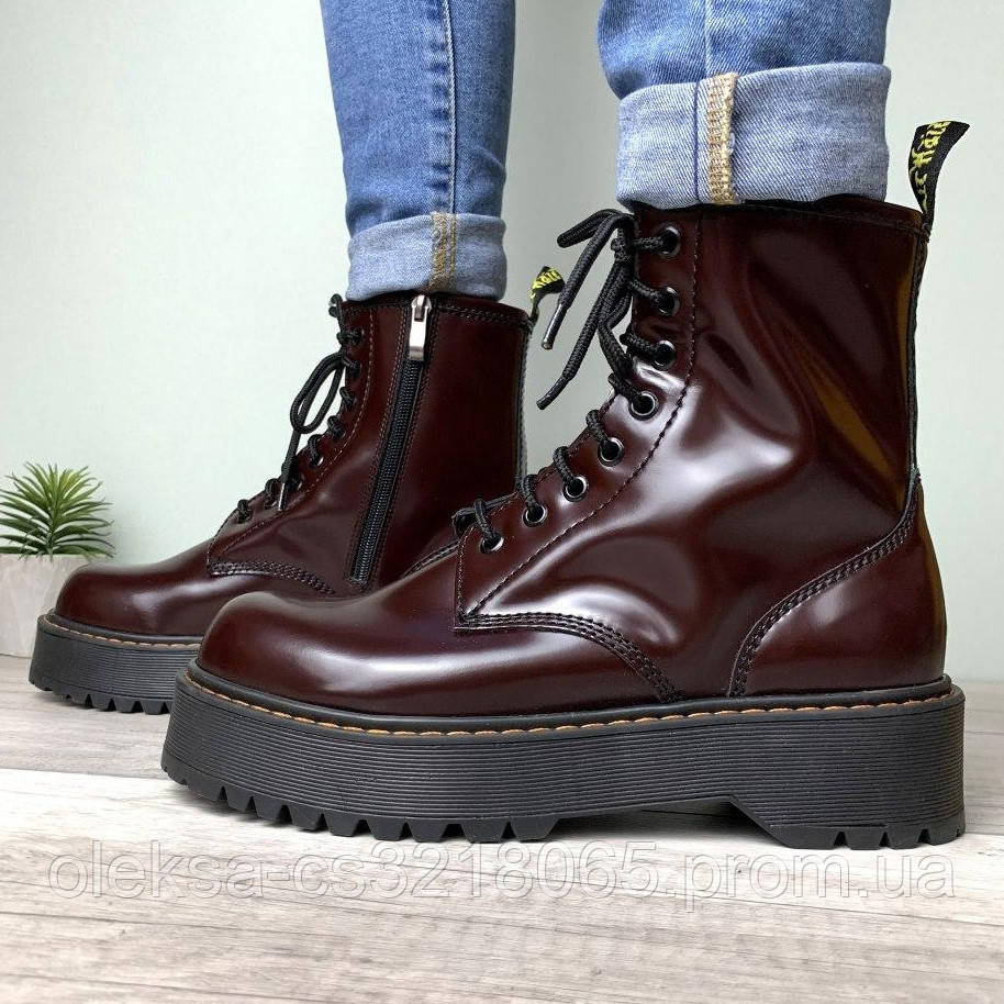 

Женские ботинки в стиле Dr.Martens Jadon, кожа, бордовый, Китай 38