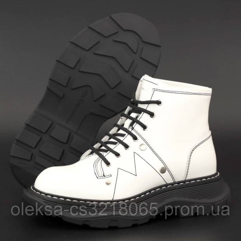 

Женские ботинки в стиле Alexander McQueen Boots, натуральная кожа, белый, Италия