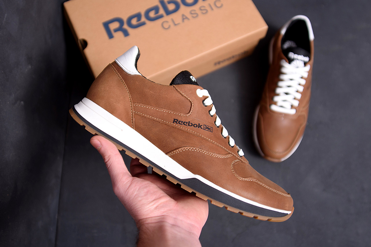 

Мужские кожаные кроссовки Reebok Classic Leather Trail Сoffe, Коричневый