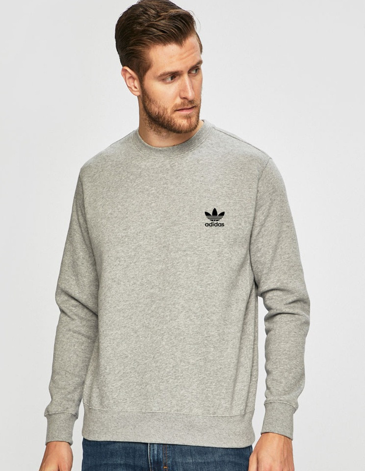 

Мужская спортивная кофта свитшот, толстовка Adidas (Адидас) серая S, Серый