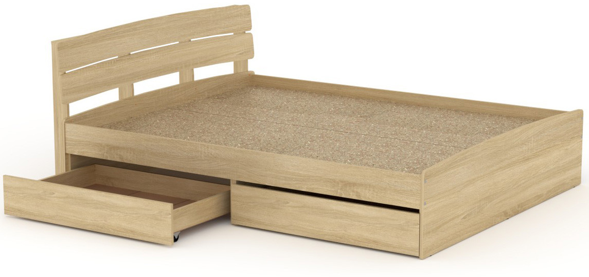 Кровать с 2-мя ящиками Модерн-160 КОМПАНИТ дуб сонома (213.2х165.2х80 см)
