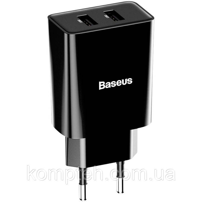 

СЗУ 2USB Baseus Speed Mini (2.1A) + USB Cable Lightning (TZCCFS-R01) Black, Черный