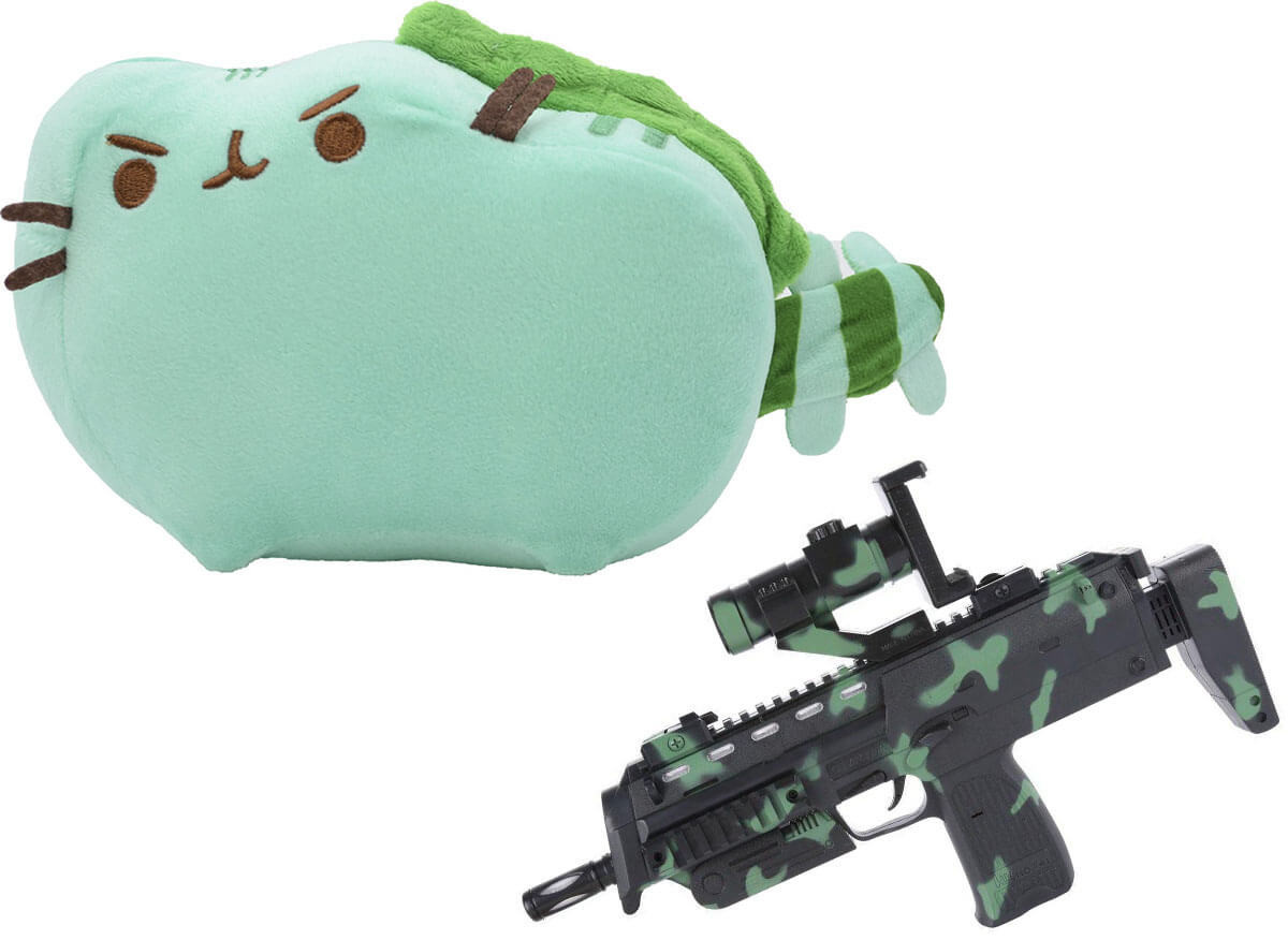

Комплект Мягкая игрушка кот дракон Pusheen cat и Автомат дополненной реальности (vol-712), Бирюзовый