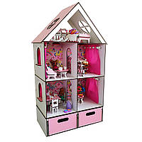 Ляльковий будиночок "Little fun MAXI з боксом для іграшок" для ляльок LOL c меблями і текстилем