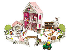 Ляльковий будиночок "Little fun MAXI з двориком і фермою" для ляльок LOL c меблями і текстилем