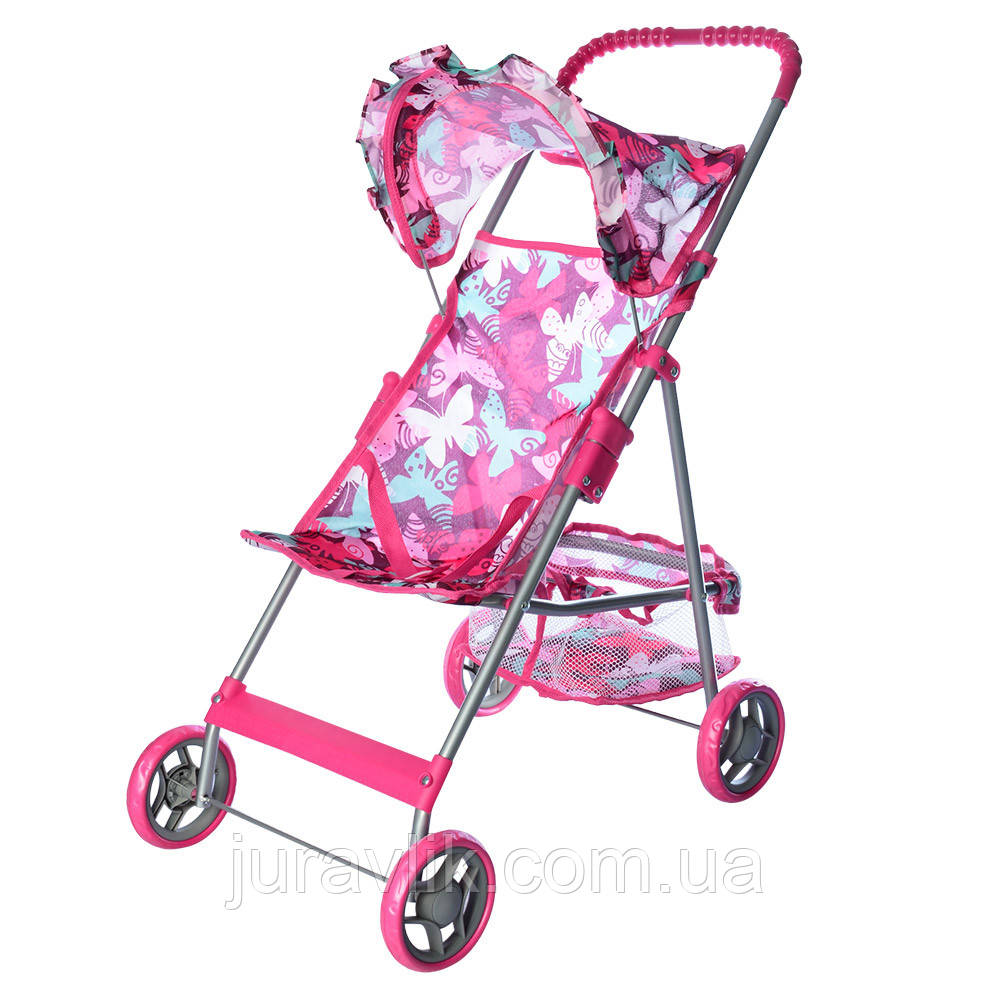 

Коляска для кукол прогулочная / Кукольная коляска / Коляска для куклы М 9304 Детская кукольная коляска, Розовый