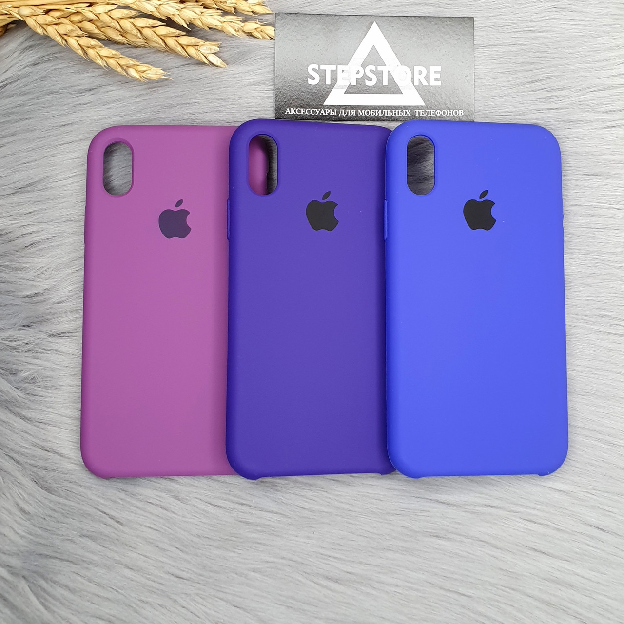 

Чехол силиконовый Silicone case для iPhone XR 10R с микрофиброй фиолетовый баклажановый противоударный soft