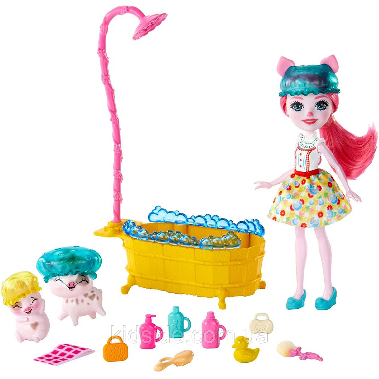 

Набор Enchantimals Банный день и кукла свинка Петя Пигги GJX36