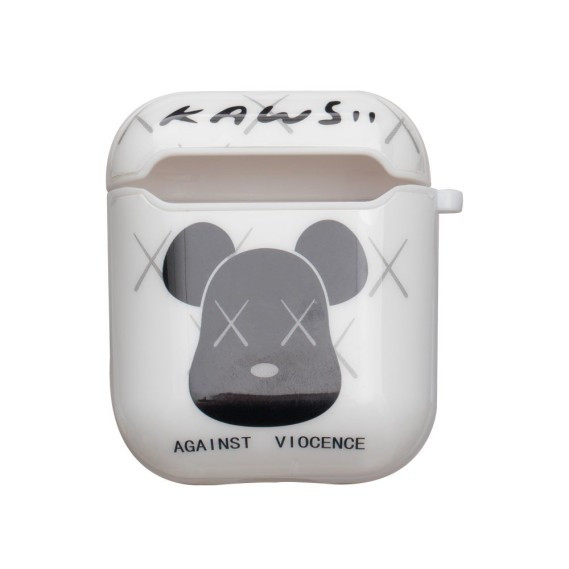 

Чехол для наушников Apple AirPods Glossy Brand Kaws white