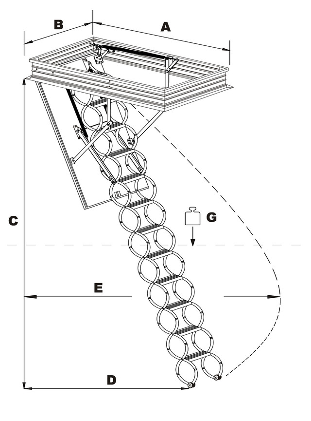 горищні сходи металеві оман | розсувні металеві сходи на горище