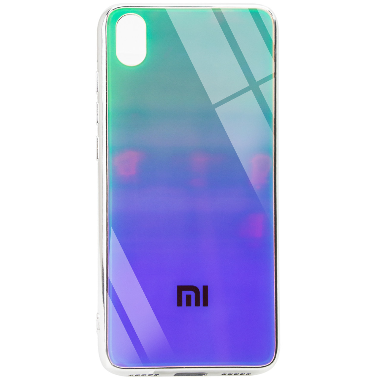 

TPU+Glass чехол Gradient Rainbow с лого для Xiaomi Redmi 7A, Зеленый