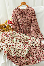 Женское красивое шифоновое платье цветочный принт, фото 3