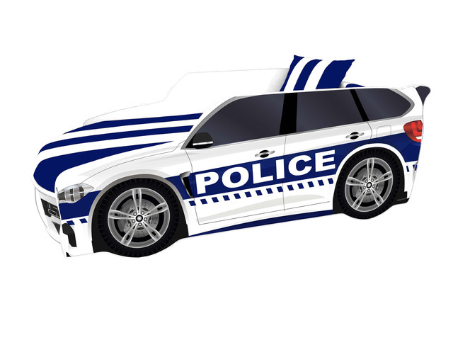 Кровать-машинка Premium P005 Police White