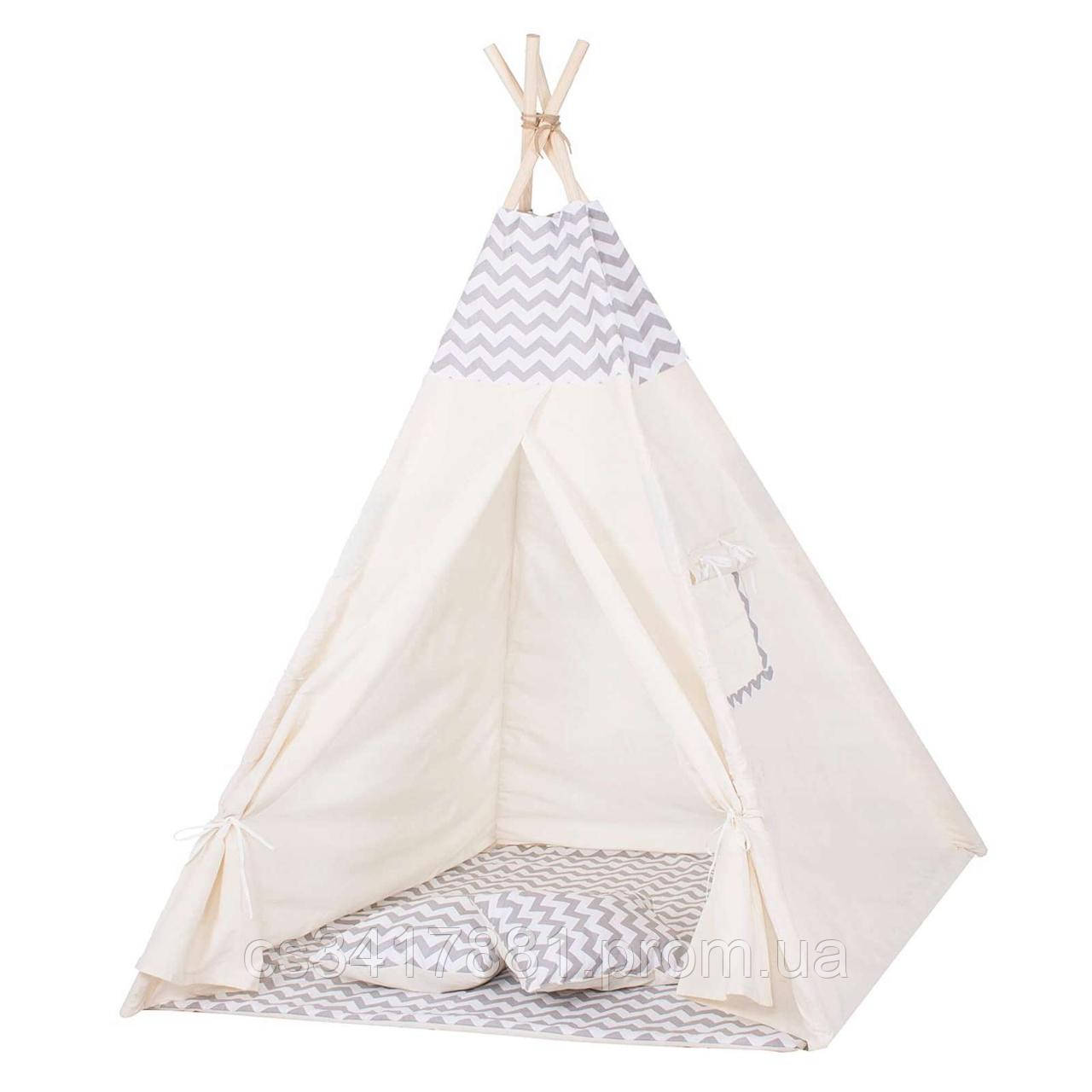 

Детская палатка вигвам Springos Tipi Xxl White/Grey SKL41-277679