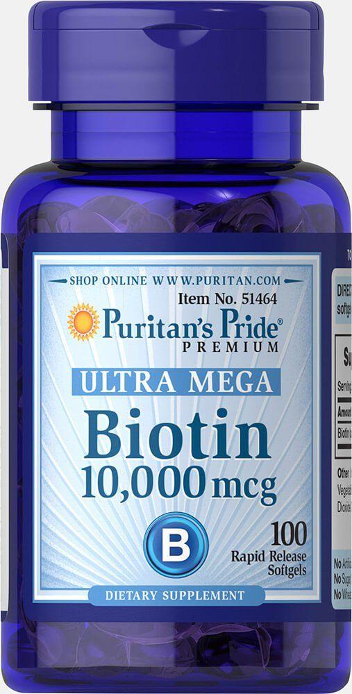 

Биотин, Biotin, Puritan's Pride, 10, 000 мкг 100 капсул