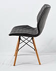 Обідній стілець Nolan Б-Т (Нолан) сірий оксамит на дерев'яних ногах, фото 5