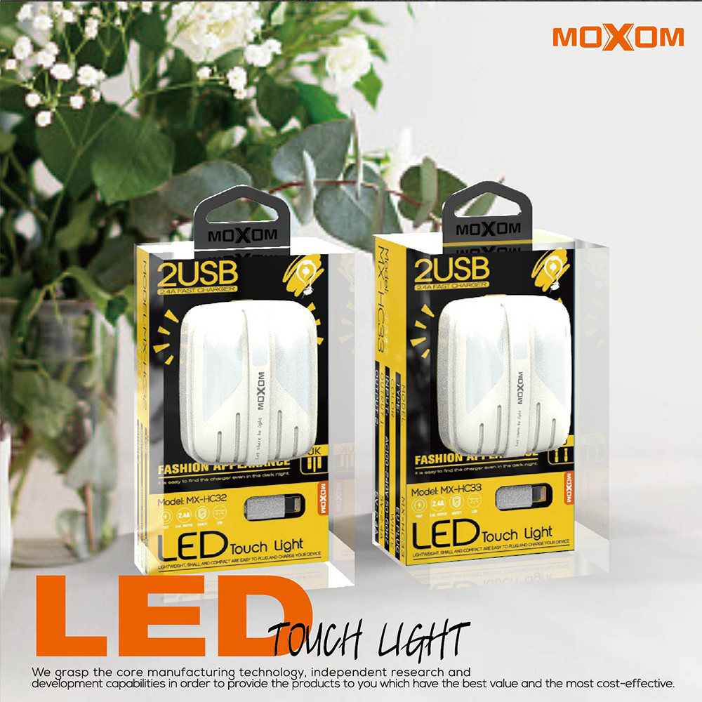 

СЗУ MOXOM 2в1 Type-C LED LIGHT 2.4A 2USB (MX-HC33) белый