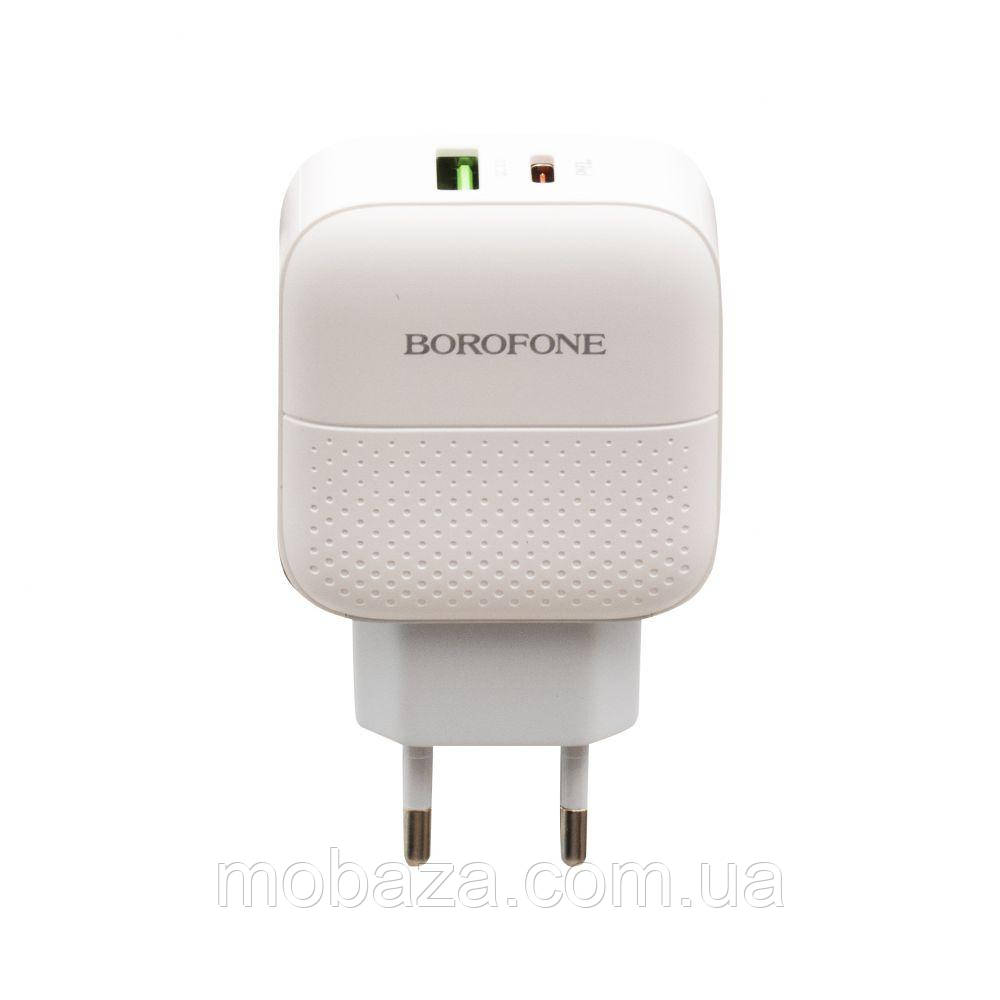 

Сетевое Зарядное Устройство Borofone BA46A PD + QC3.0 Type-C to Lightning Цвет Белый