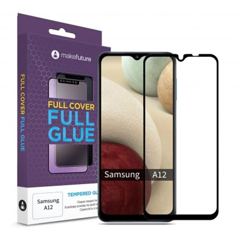 

Защитное стекло MakeFuture для Samsung Galaxy A12 SM-A125 Full Cover Full Glue, 0.25mm (MGF-SA12