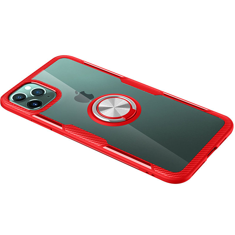 

TPU+PC чехол Deen CrystalRing for Magnet (opp) для Apple iPhone 11 Pro Max (6.5") Бесцветный / Красный