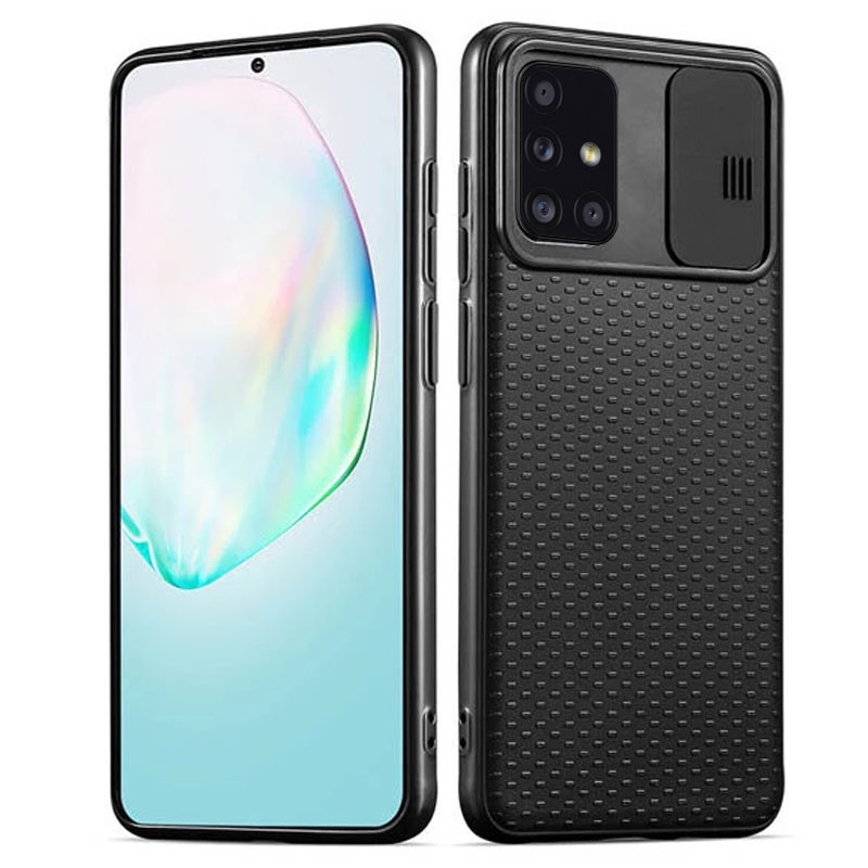 

Чехол Camshield Black TPU со шторкой защищающей камеру для Samsung Galaxy A51, Черный / черный