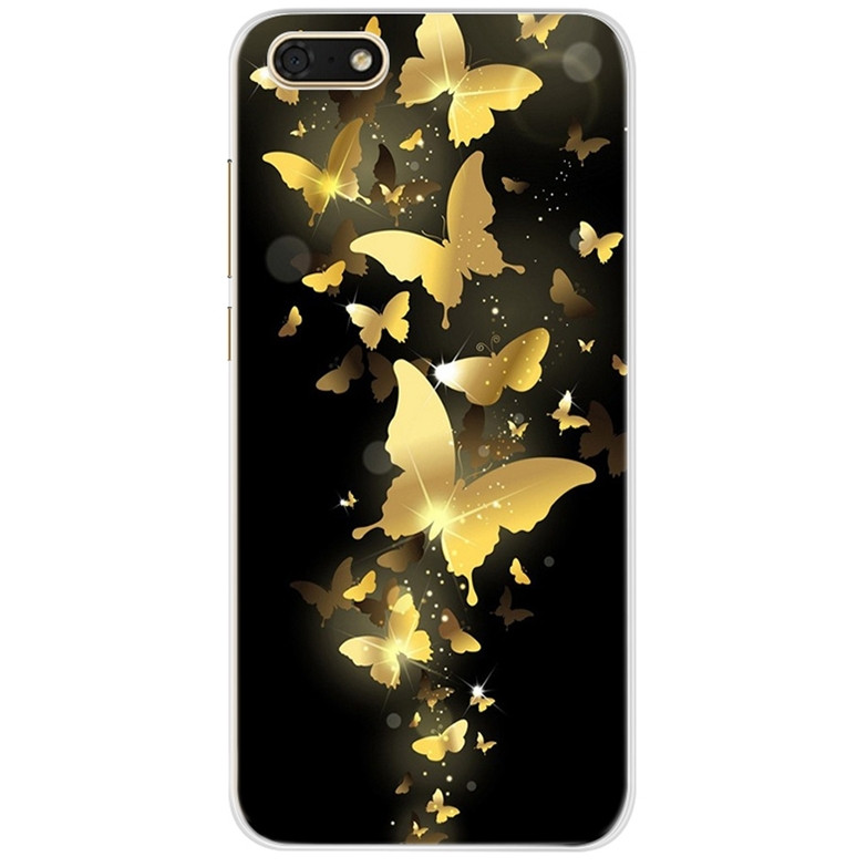 

Чехол Print для Honor 7A / DUA-L22 силиконовый бампер с рисунком Butterflies Gold