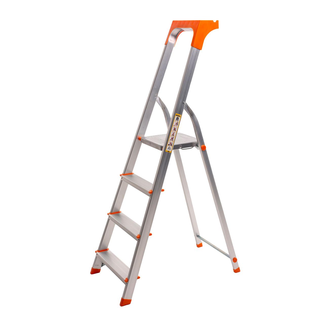 

Стремянка алюминиевая Laddermaster Alcor A1AT4. 4 ступеньки