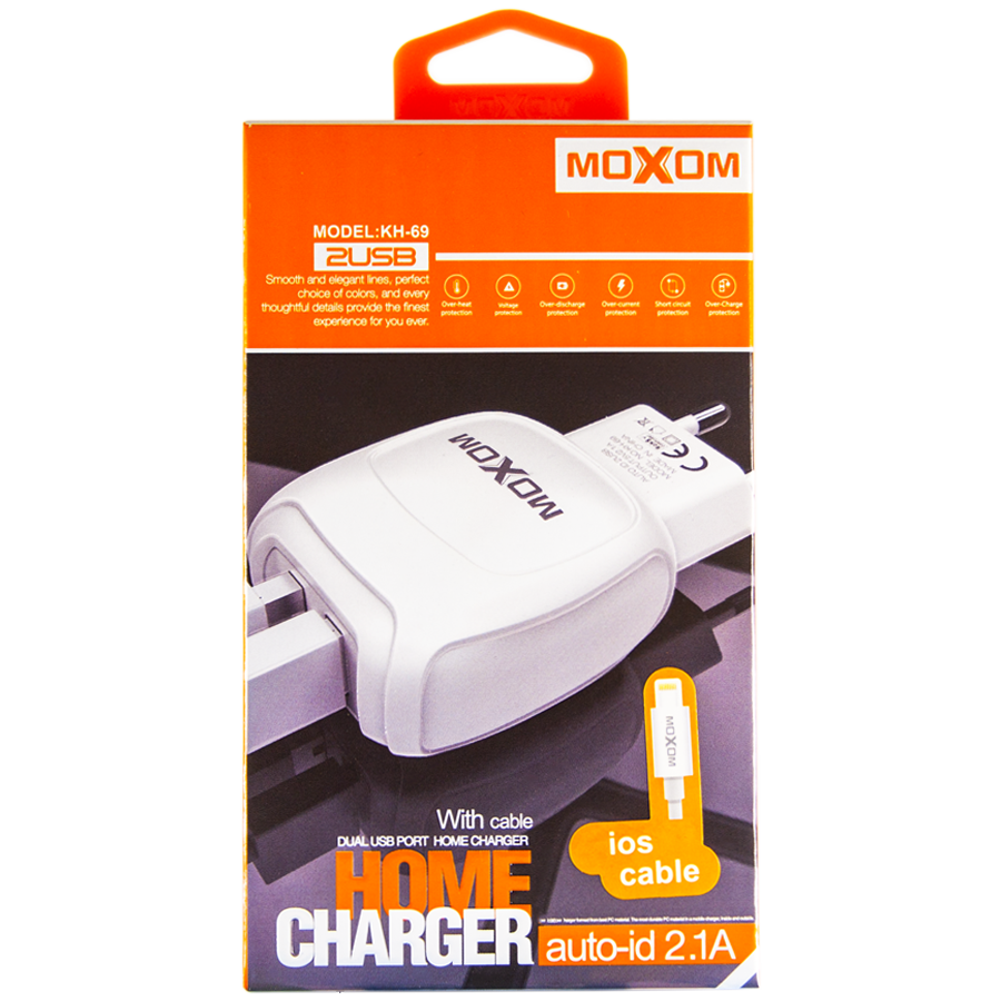 

СЗУ MOXOM 2в1 Type-C 2USB / 2.1A (KH-69) белый