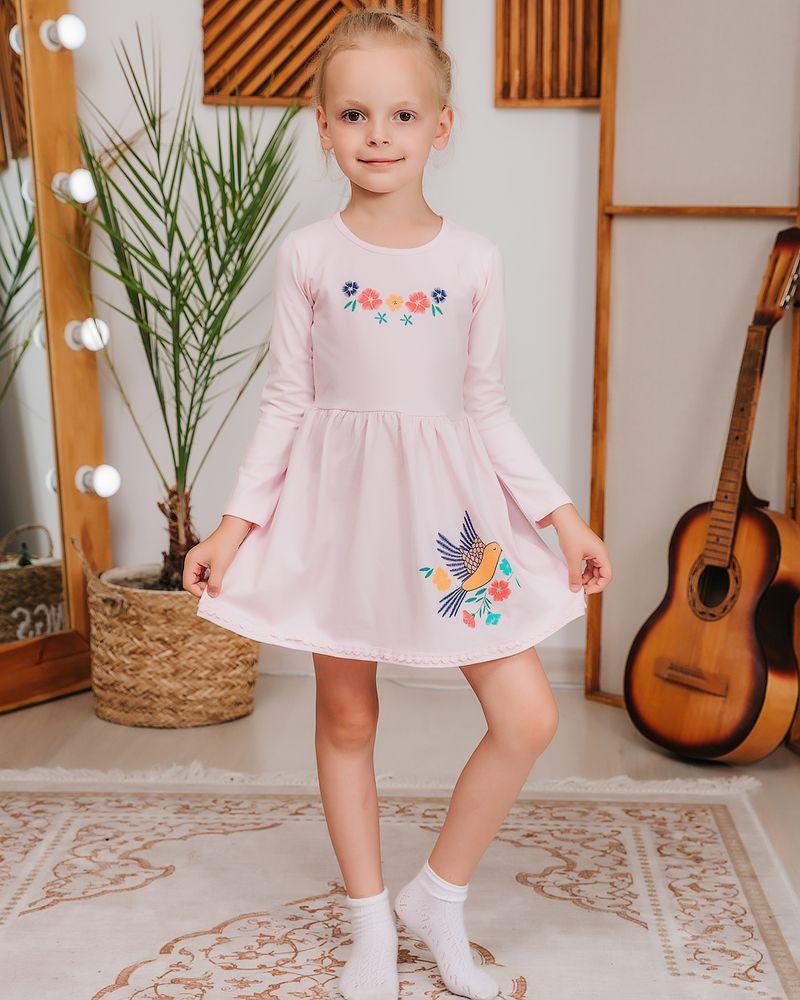 

Детское платье для девочки Paty Kids птичка розовый 41301