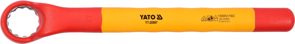 

Ключ накидной диэлектрический YATO М27 мм VDE до 1000 В