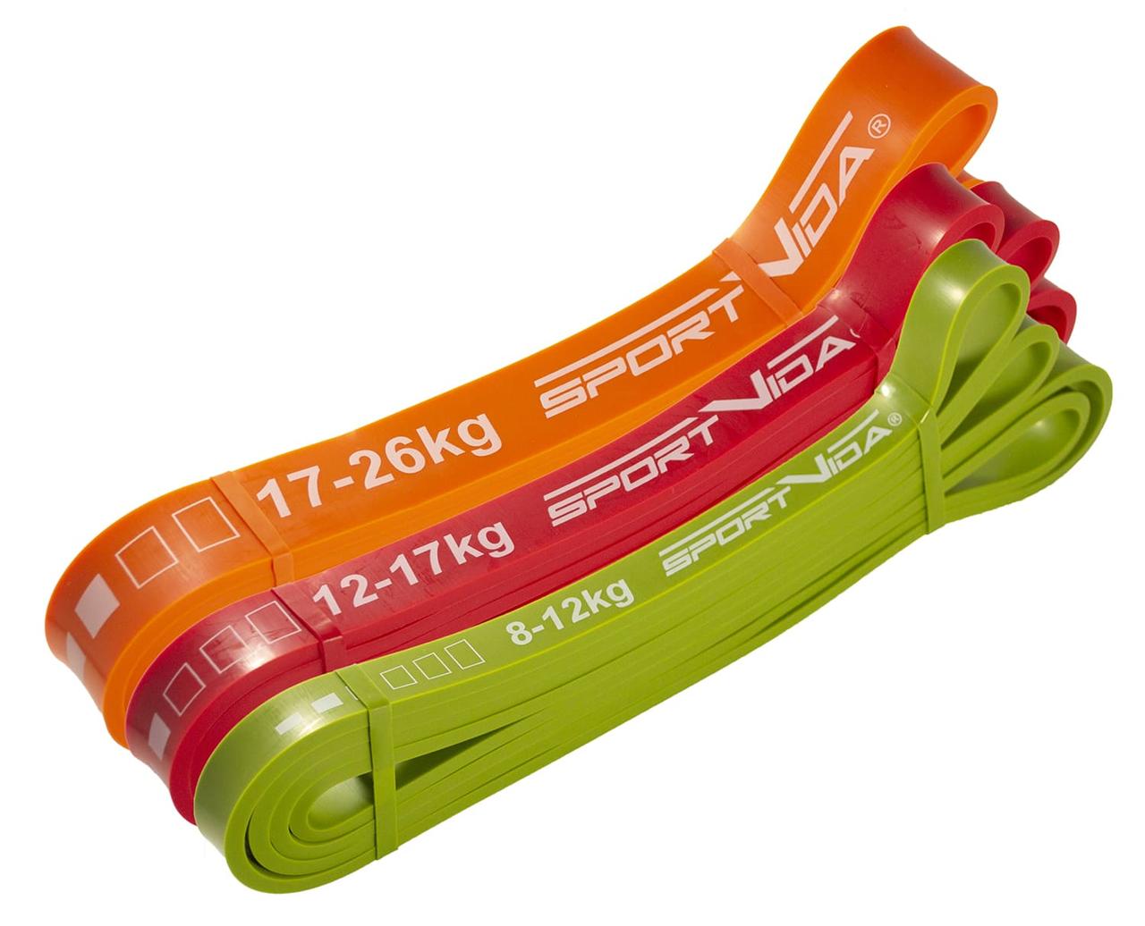 

Эспандер-петля (резина для фитнеса и спорта) SportVida Power Band 3 шт 8-26 кг SV-HK0190-5