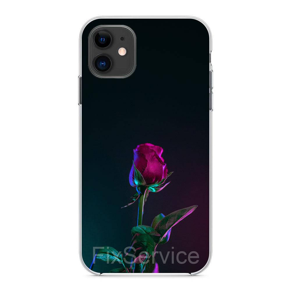 

Чехол силиконовый Flowers для Apple iPhone 11 (Red rose)