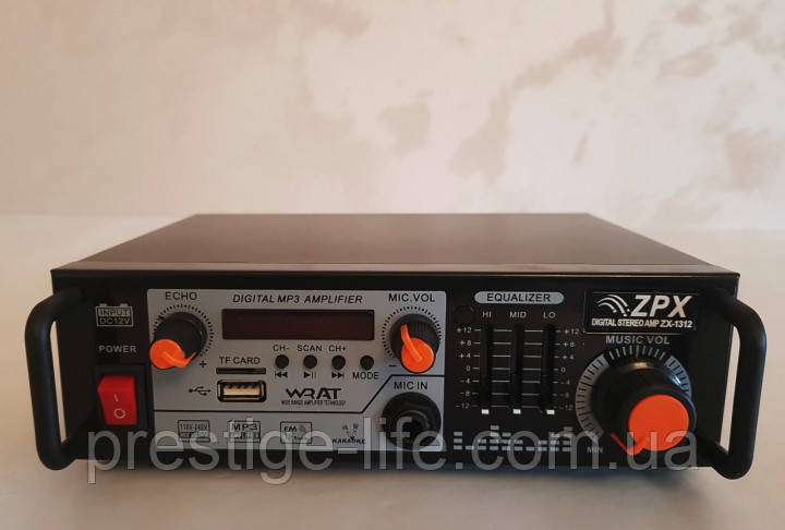 Усилитель мощности звука ZPX AMP ZX-1312 MP3 USB Micro SD FM Bluetooth