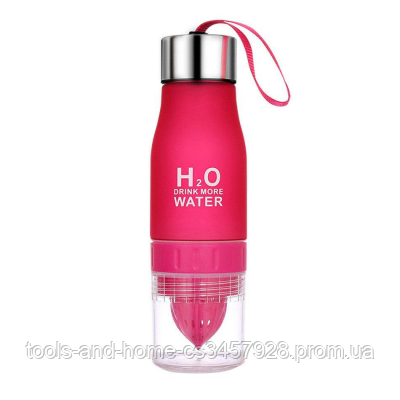 

Бутылка для воды и напитков H2O Water Bottle с соковыжималкой 650 мл розовая SKL11-187051