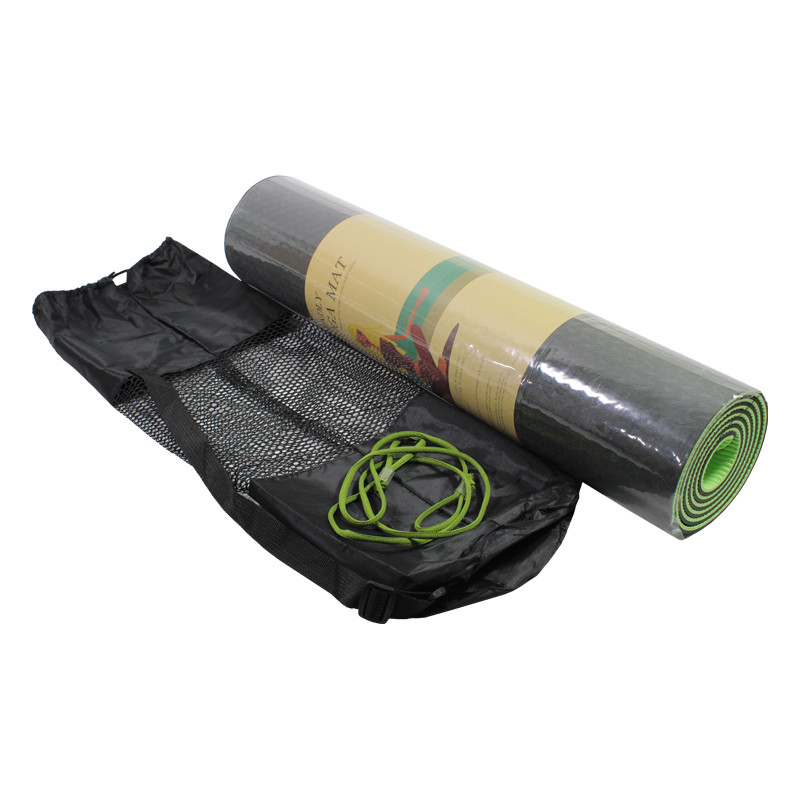 

Коврик для фитнеса и йоги Meileer tpe-23 TPE двухслойный Black + Green (4816-14100a)