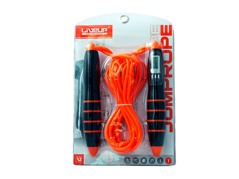 

Скакалка с электронным счетчиком LiveUp Pvc Cable Jumprope 275 см Orange (LS3128