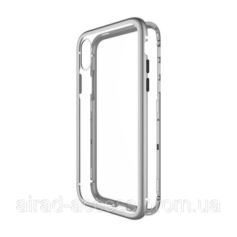 

Стеклянный чехол WK Design Magnets серебристый для iPhone XR