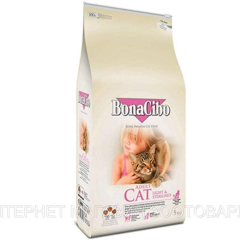 

BonaCibo (БонаСибо) Adult Cat Light&Sterilized - Сухой корм с мясом курицы, анчоусами и рисом для взрослых