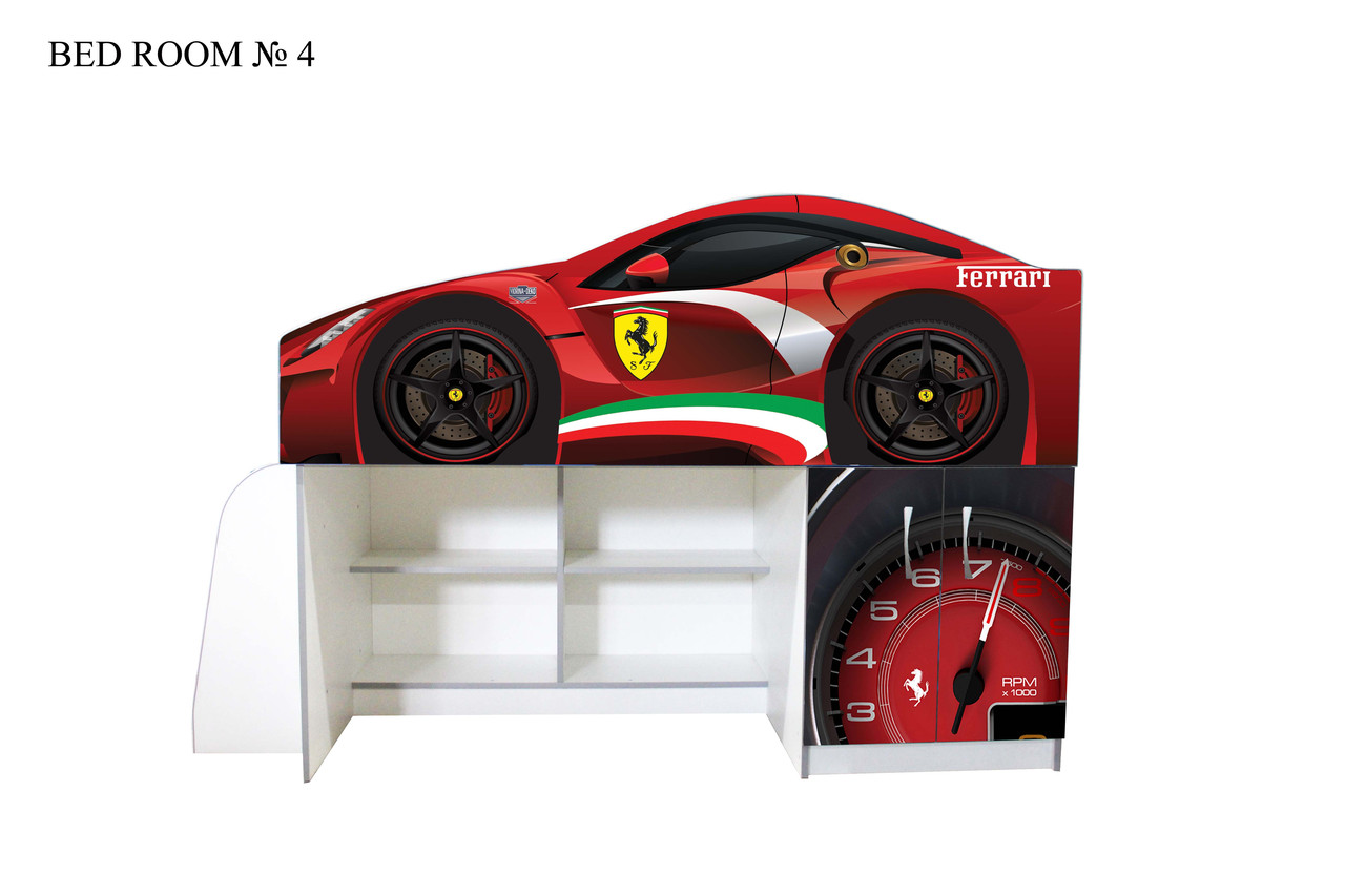 

Кровать-чердак с комодом Bed Room 4 машинка Бренд Ferrari red