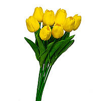 Букет штучних тюльпанів 33 см "Напіврозкриті жовті" (10 шт) бутон 5х4 см