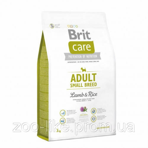 

Сухой корм Brit Care Adult Small Breed Lamb & Rice, для собак до 10 кг, с ягненком и рисом, 3 кг