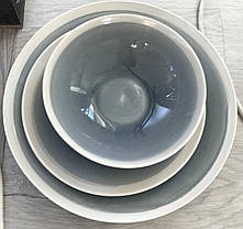 Набір 6 обідніх керамічних тарілок світло-сірих Туман 21 см, фото 2
