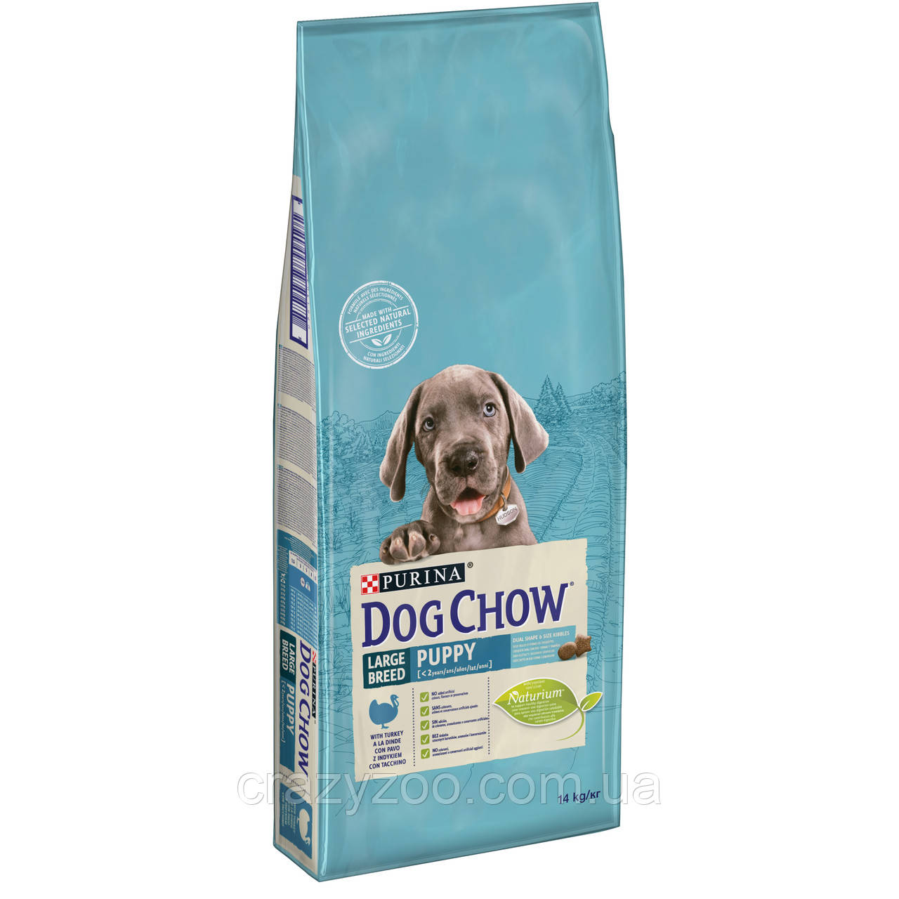 

Purina Dog Chow Puppy large breed Turkey (Корм для щенков крупных пород с индейкой 14 кг)