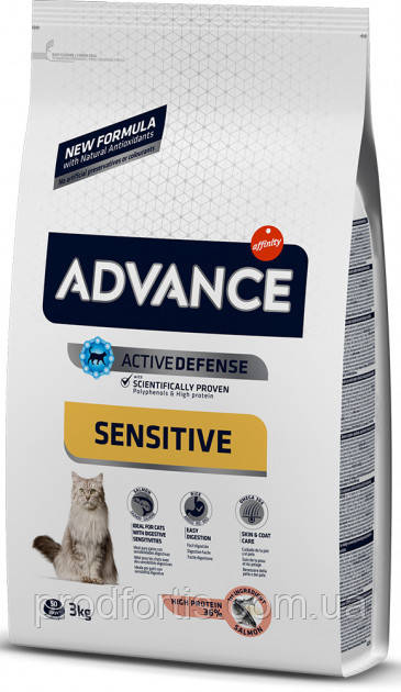 

Advance (Эдванс) Cat Salmon Sensitive для котов с чувствительным пищеварением с лососем (10 кг)