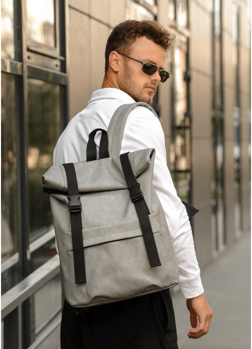 

̂ Рюкзак ролл Sambag RollTop m серый нубук