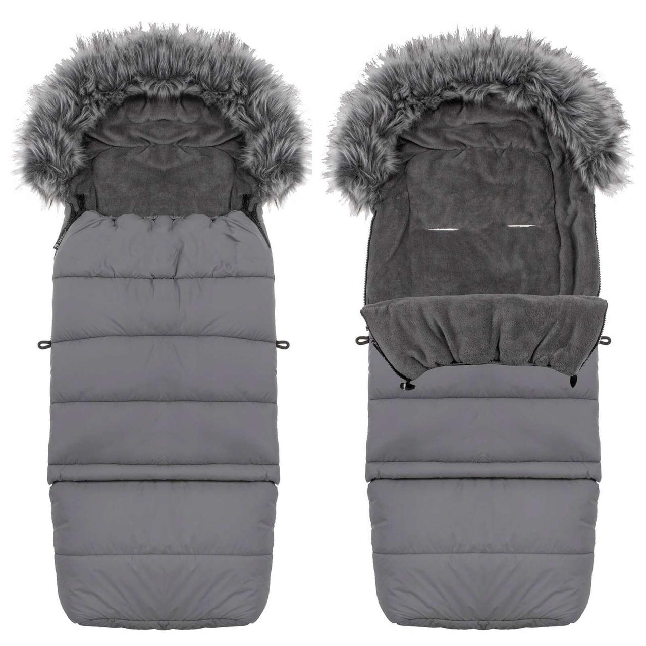 

̂ Детский конверт для коляски, санок Maxi 4 в 1 Springos Grey M41-277703, Серый