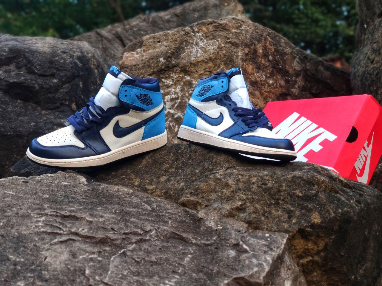 

JORDAN 1 RETRO "OBSIDIAN" (Топ якість) Осінь-Весна, Чоловічі Кросівки, Чоловіче взуття 42 (26,5 см)