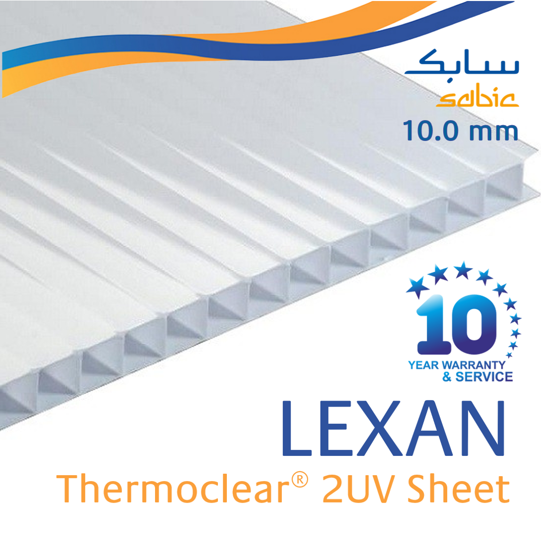 

Сотовый поликарбонат LEXAN THERMOCLEAR 2UV 10.0 мм опал Австрия, Белый