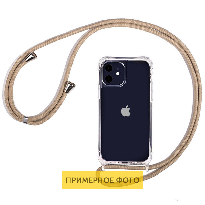 

Чехол TPU Crossbody Transparent для Apple iPhone 12 Pro Max (6.7") Бледно-коричневый